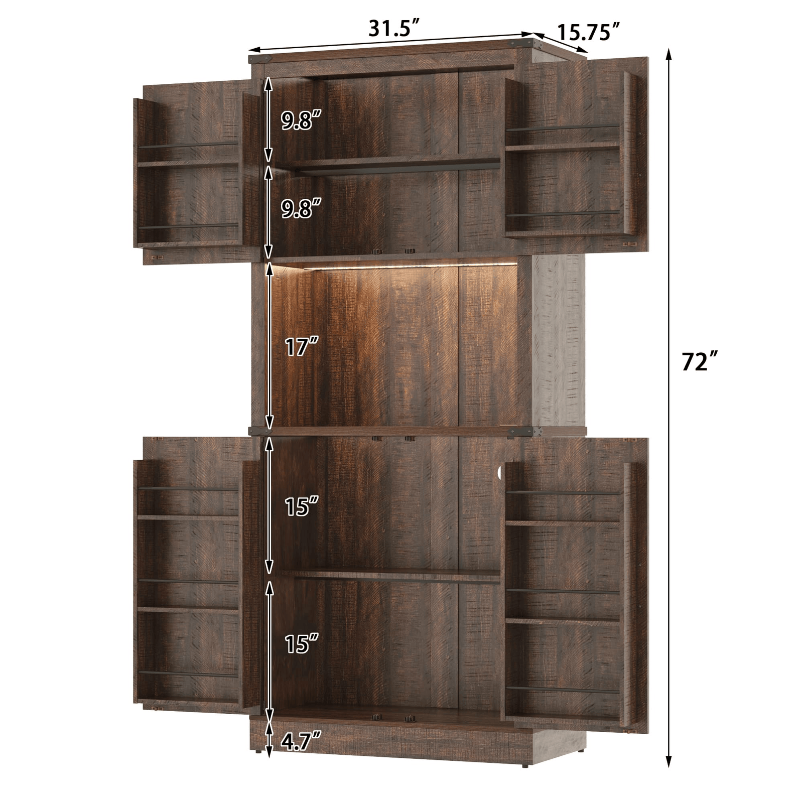 72" Tall Kitchen Pantry Storage Cabinet