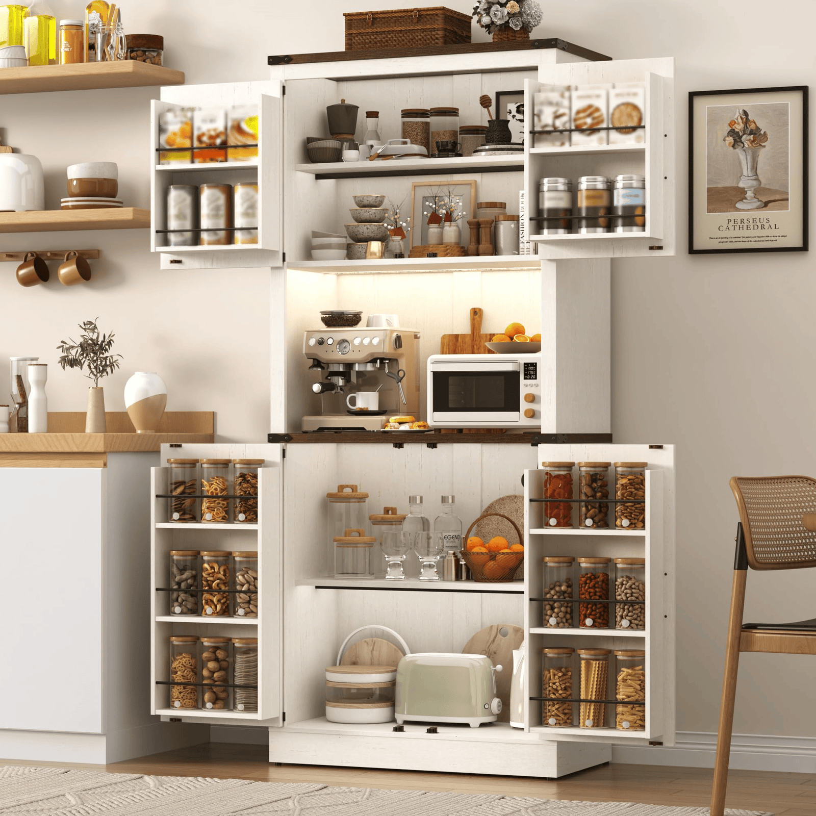 72" Tall Kitchen Pantry Storage Cabinet