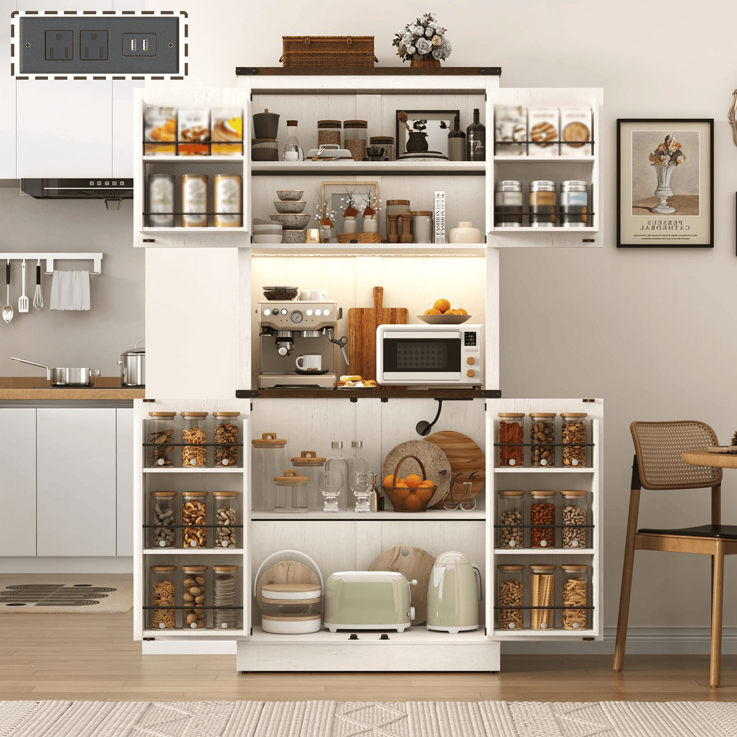72" Tall Kitchen Pantry Storage Cabinet