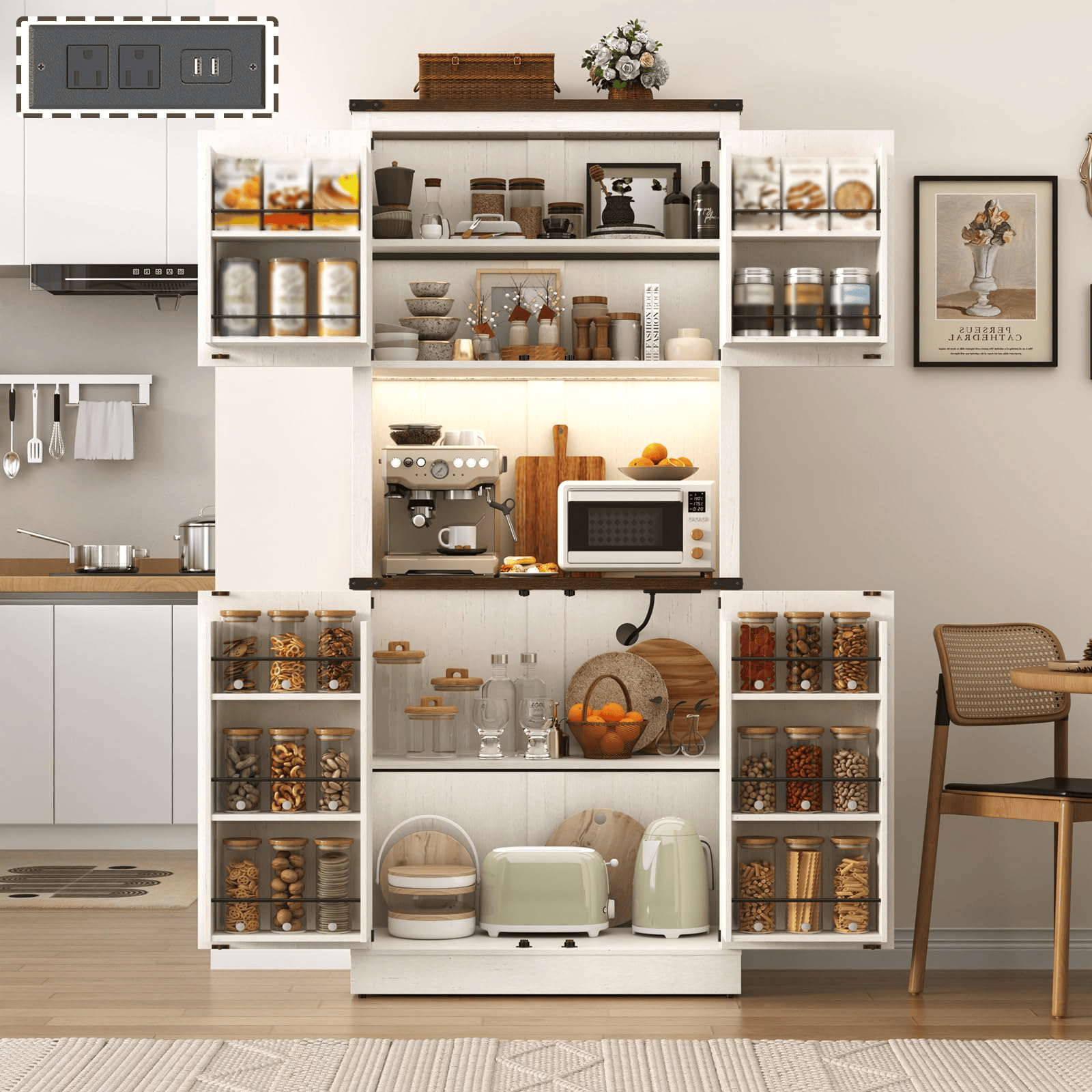 72" Tall Kitchen Pantry Storage Cabinet