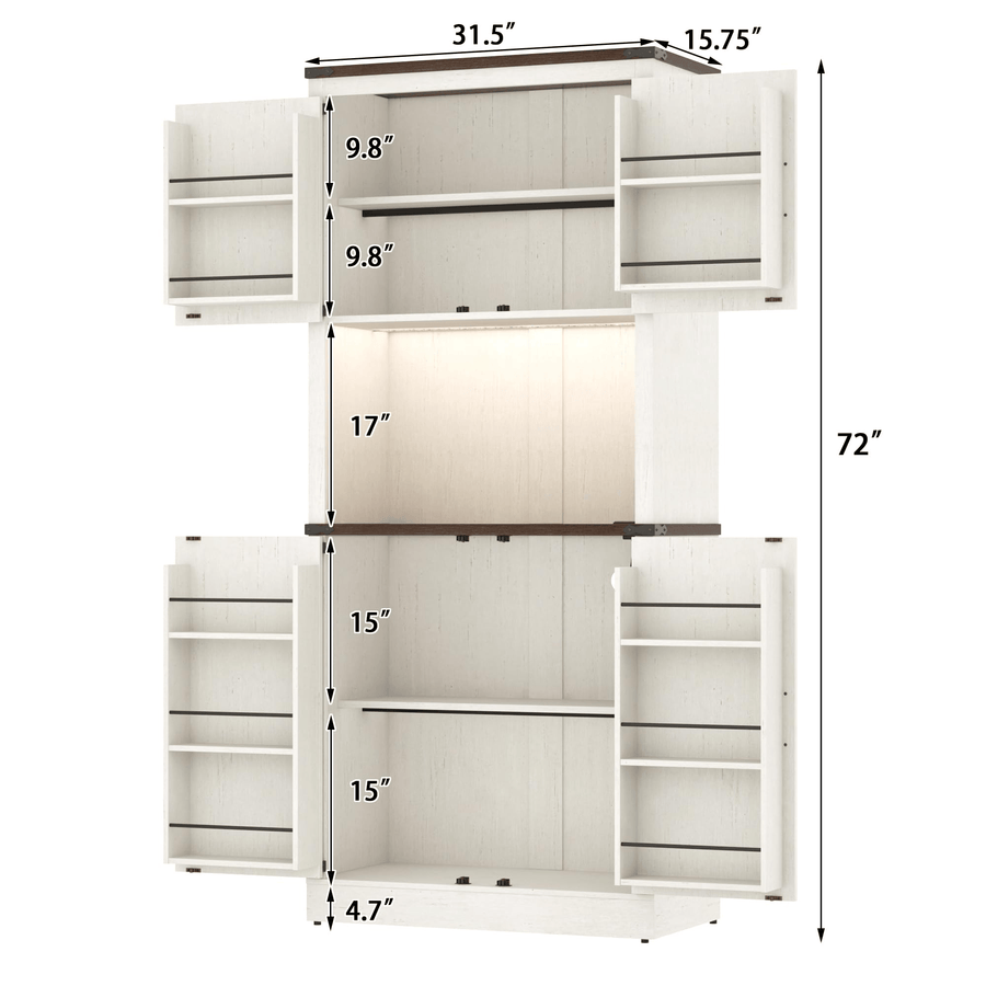 72" Tall Kitchen Pantry Storage Cabinet