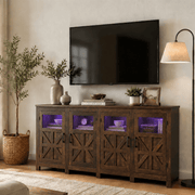 74" Large LED Farmhouse TV Stand for 80/75/70 Inch TVs