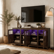 74" Large LED Farmhouse TV Stand for 80/75/70 Inch TVs