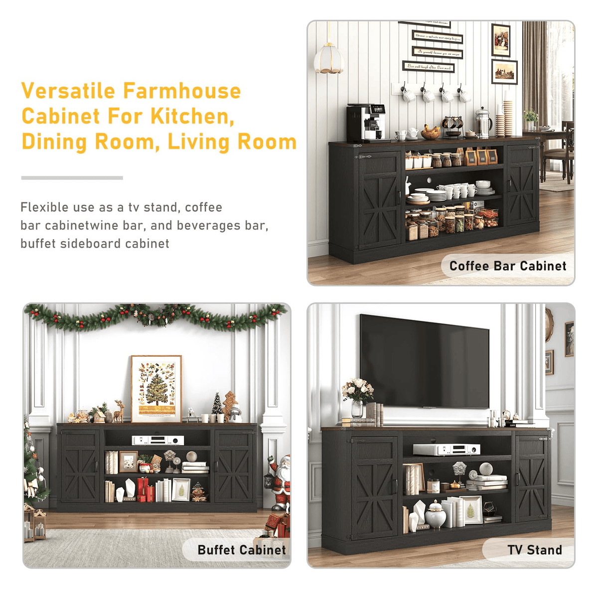75" Coffee Bar with Charging Station