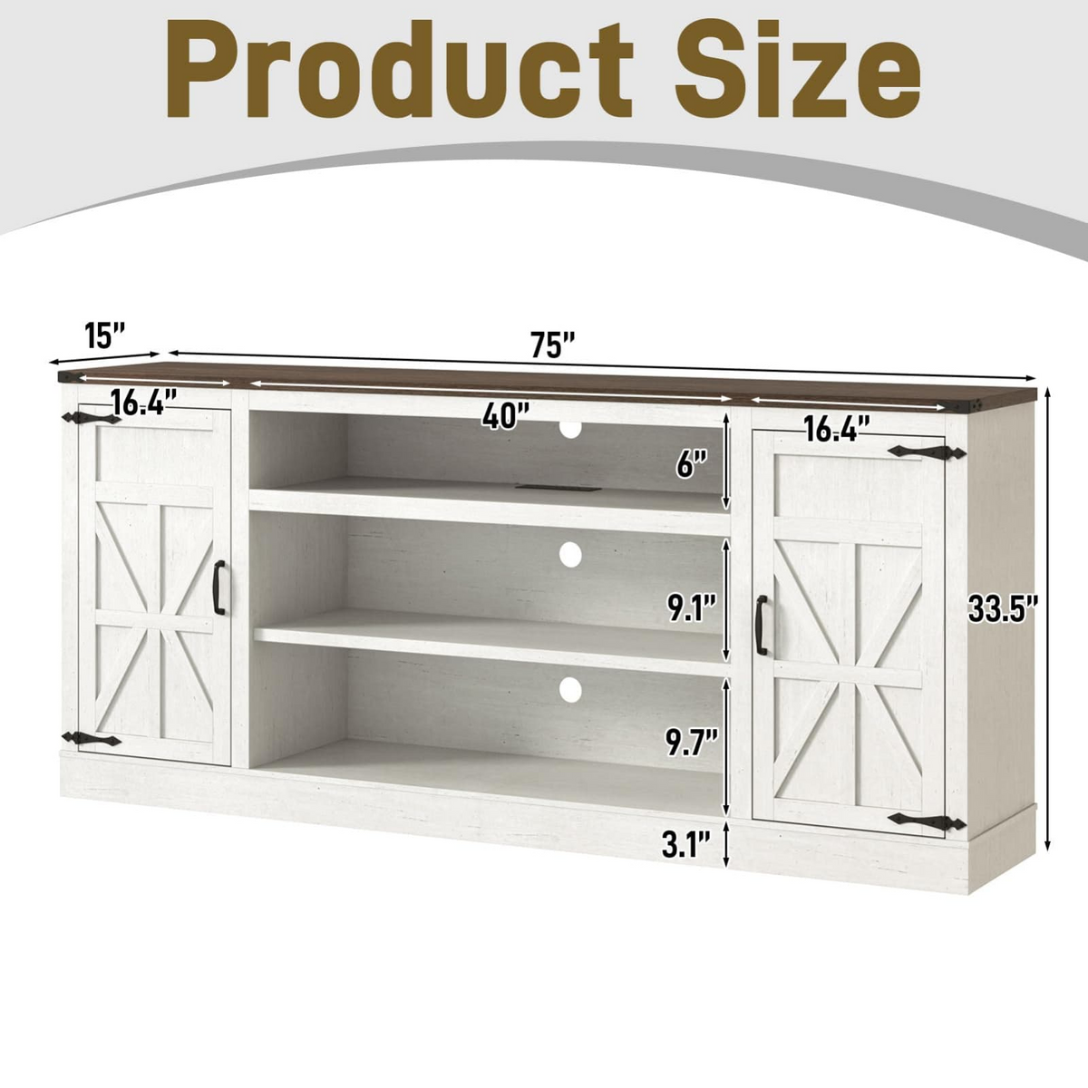 75" Coffee Bar with Charging Station