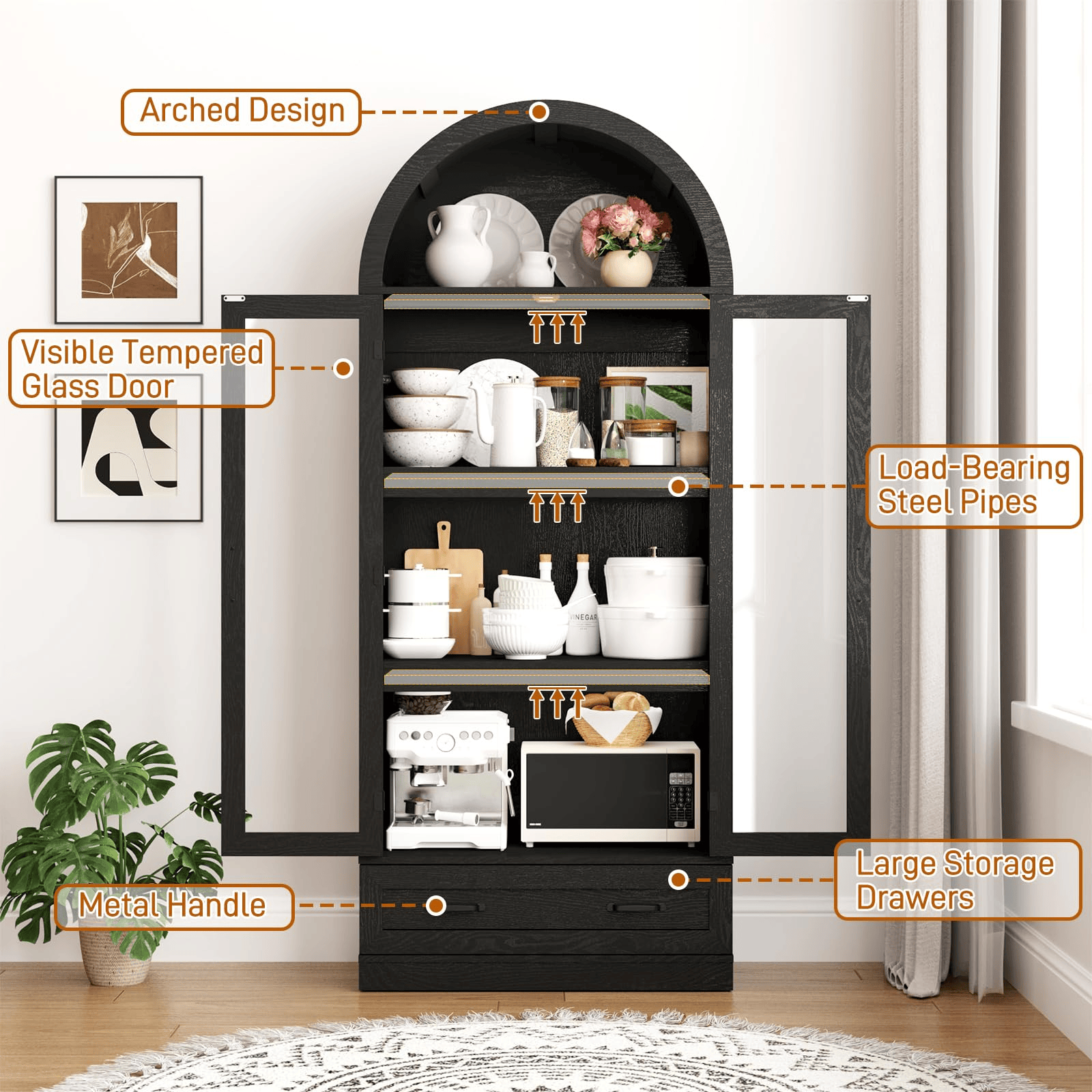 75in Tall Pantry Cabinet Storage Cabinet