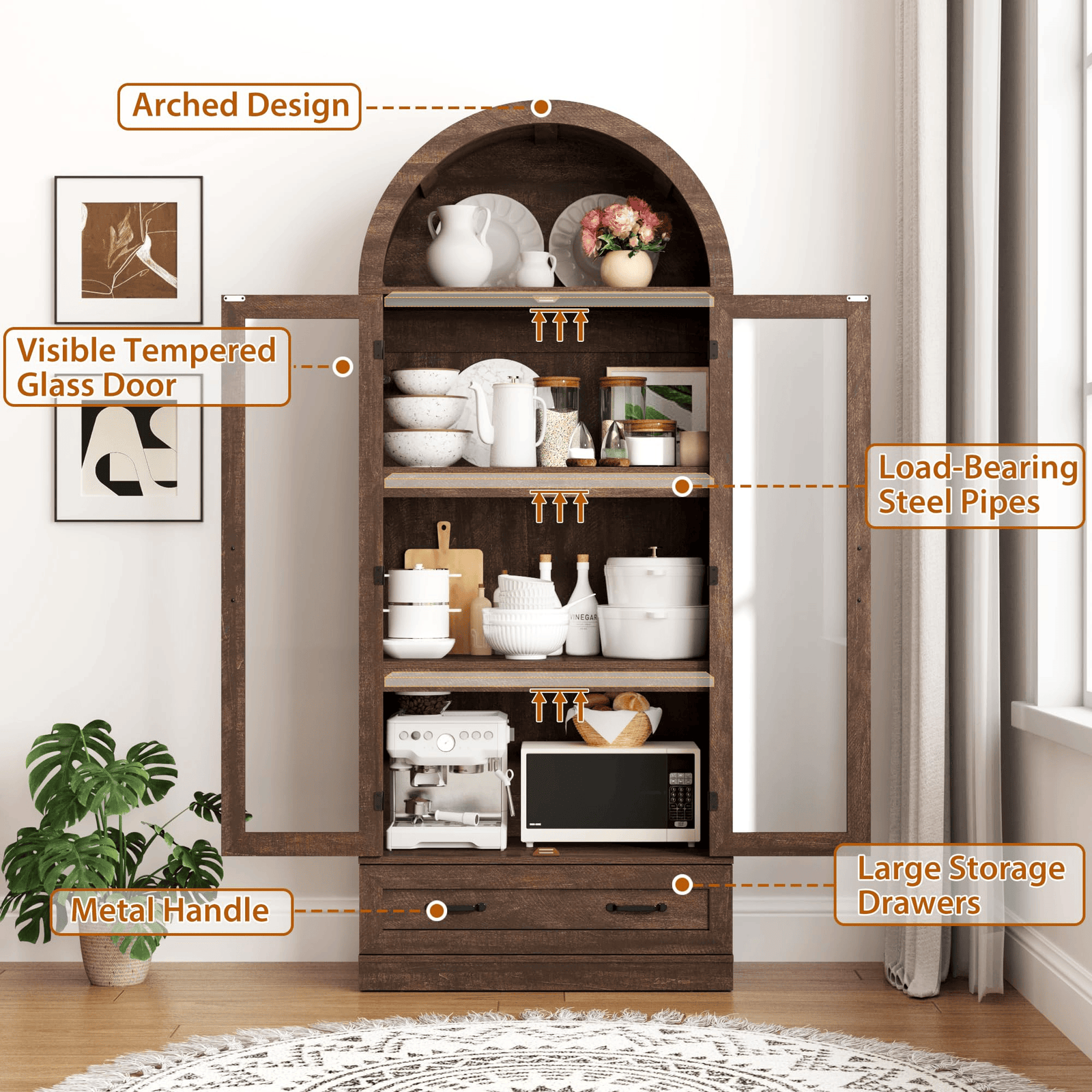 75in Tall Pantry Cabinet Storage Cabinet