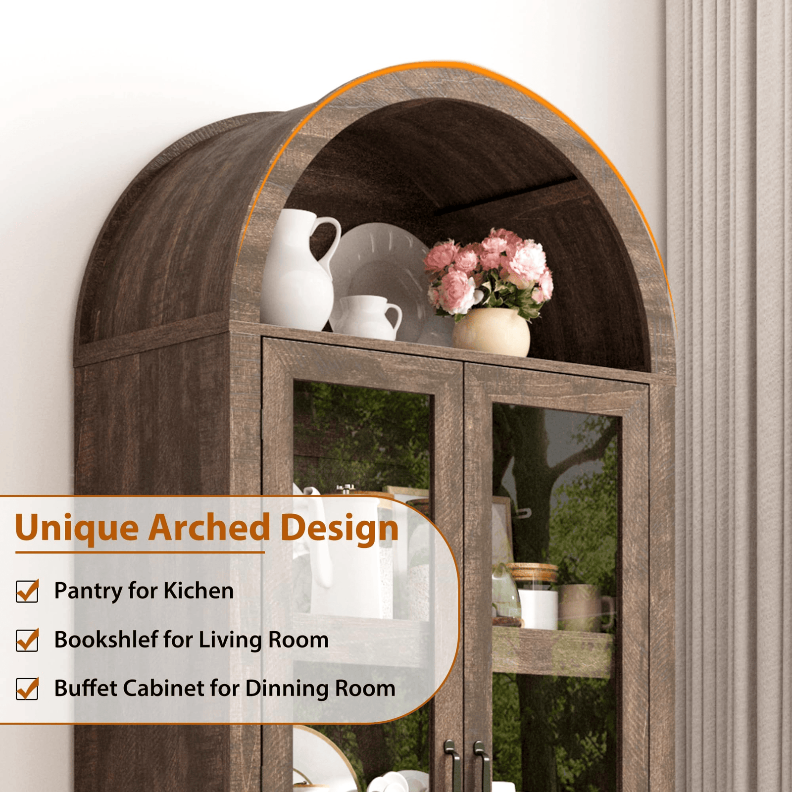 75in Tall Pantry Cabinet Storage Cabinet