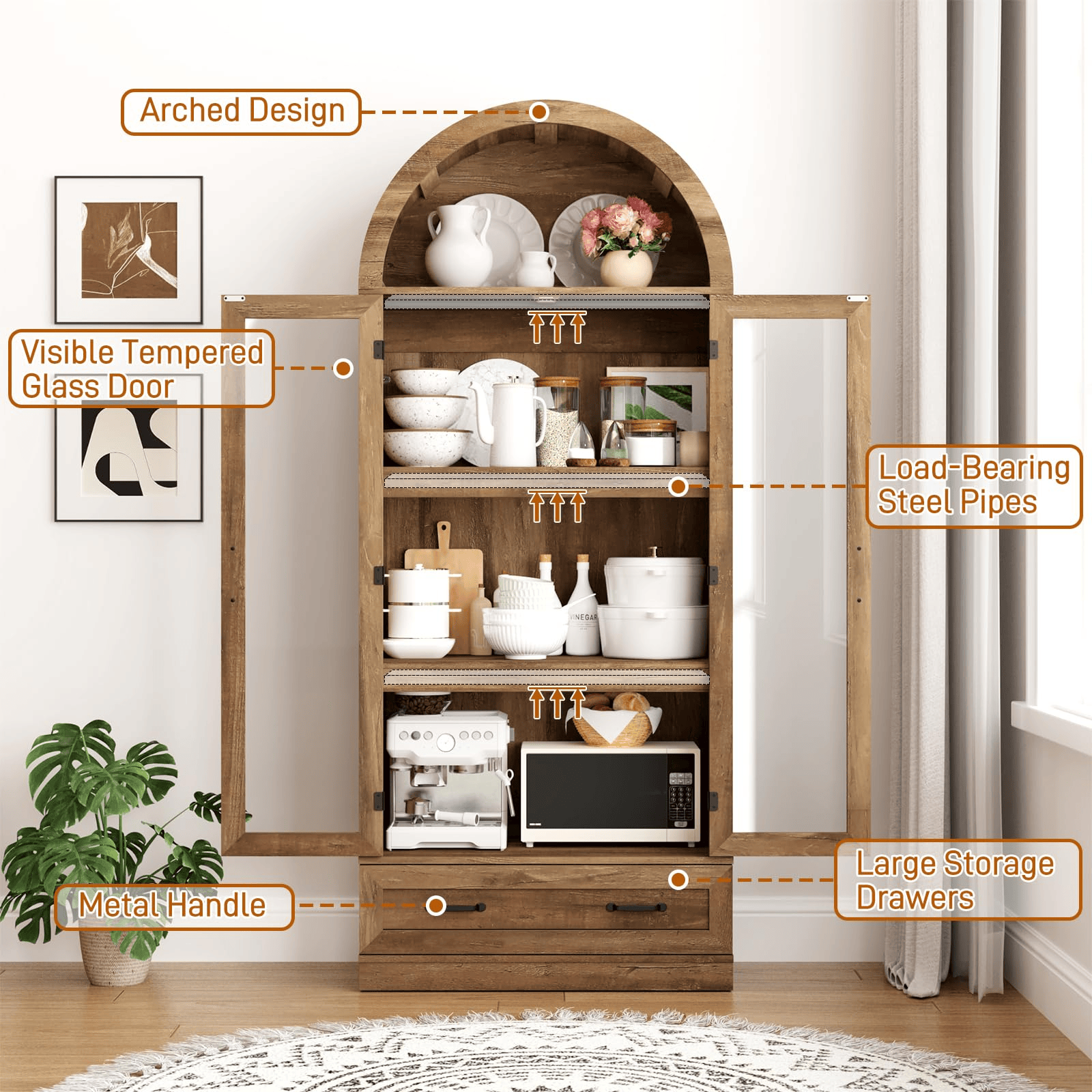 75in Tall Pantry Cabinet Storage Cabinet