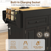 80" Extendable Kitchen Island with Power Outlet