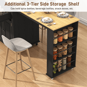 80" Extendable Kitchen Island with Power Outlet