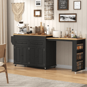 80" Extendable Kitchen Island with Power Outlet
