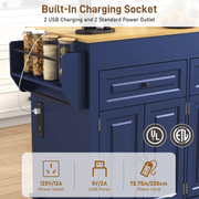 80" Extendable Kitchen Island with Power Outlet