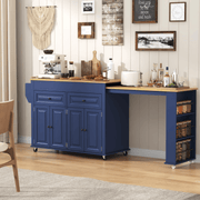 80" Extendable Kitchen Island with Power Outlet