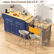 80" Extendable Kitchen Island with Power Outlet