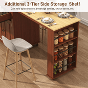 80" Extendable Kitchen Island with Power Outlet