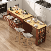 80" Extendable Kitchen Island with Power Outlet