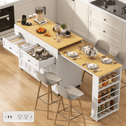 80" Extendable Kitchen Island with Power Outlet