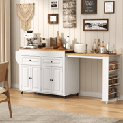 80" Extendable Kitchen Island with Power Outlet