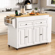 80" Extendable Kitchen Island with Power Outlet