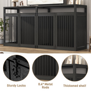 87" Dog Crate TV Stand Dog Kennel Furniture