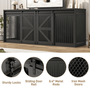 87" Dog Crate TV Stand Dog Kennel Furniture