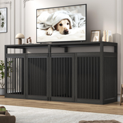 87" Dog Crate TV Stand Dog Kennel Furniture