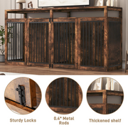 87" Dog Crate TV Stand Dog Kennel Furniture