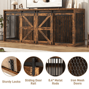87" Dog Crate TV Stand Dog Kennel Furniture