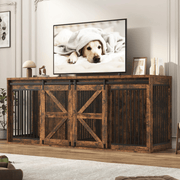 87" Dog Crate TV Stand Dog Kennel Furniture