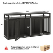 87" Dog Crate TV Stand Dog Kennel Furniture