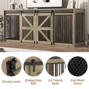 87" Dog Crate TV Stand Dog Kennel Furniture
