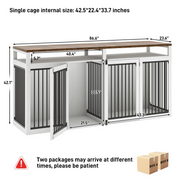 size-Dog crate with dimensions labeled on a white background