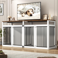 87" Dog Crate TV Stand Dog Kennel Furniture