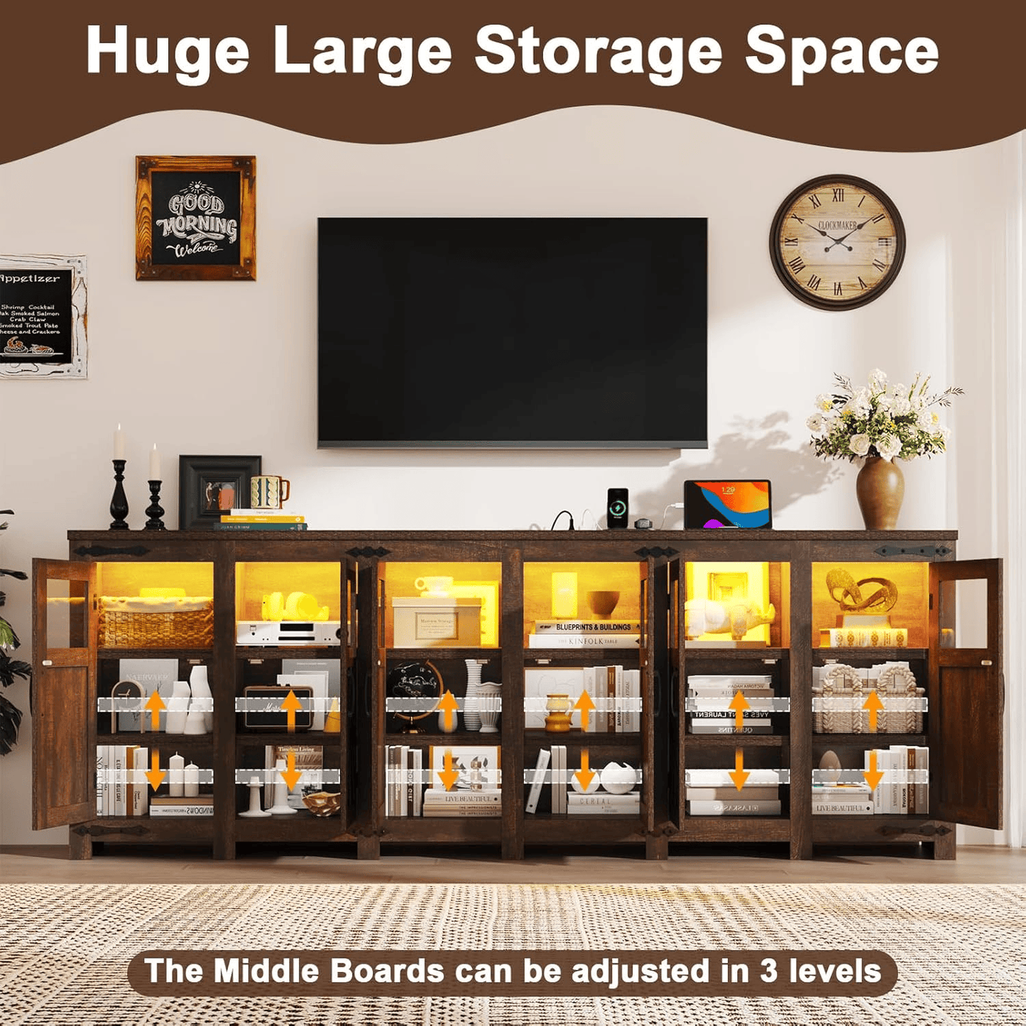 95" TV Stand Entertainment Center for 100/90/80 Inch TVs