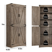 71" Farmhouse Pantry Cabinet with 4 Doors