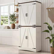 71" Farmhouse Pantry Cabinet with 4 Doors