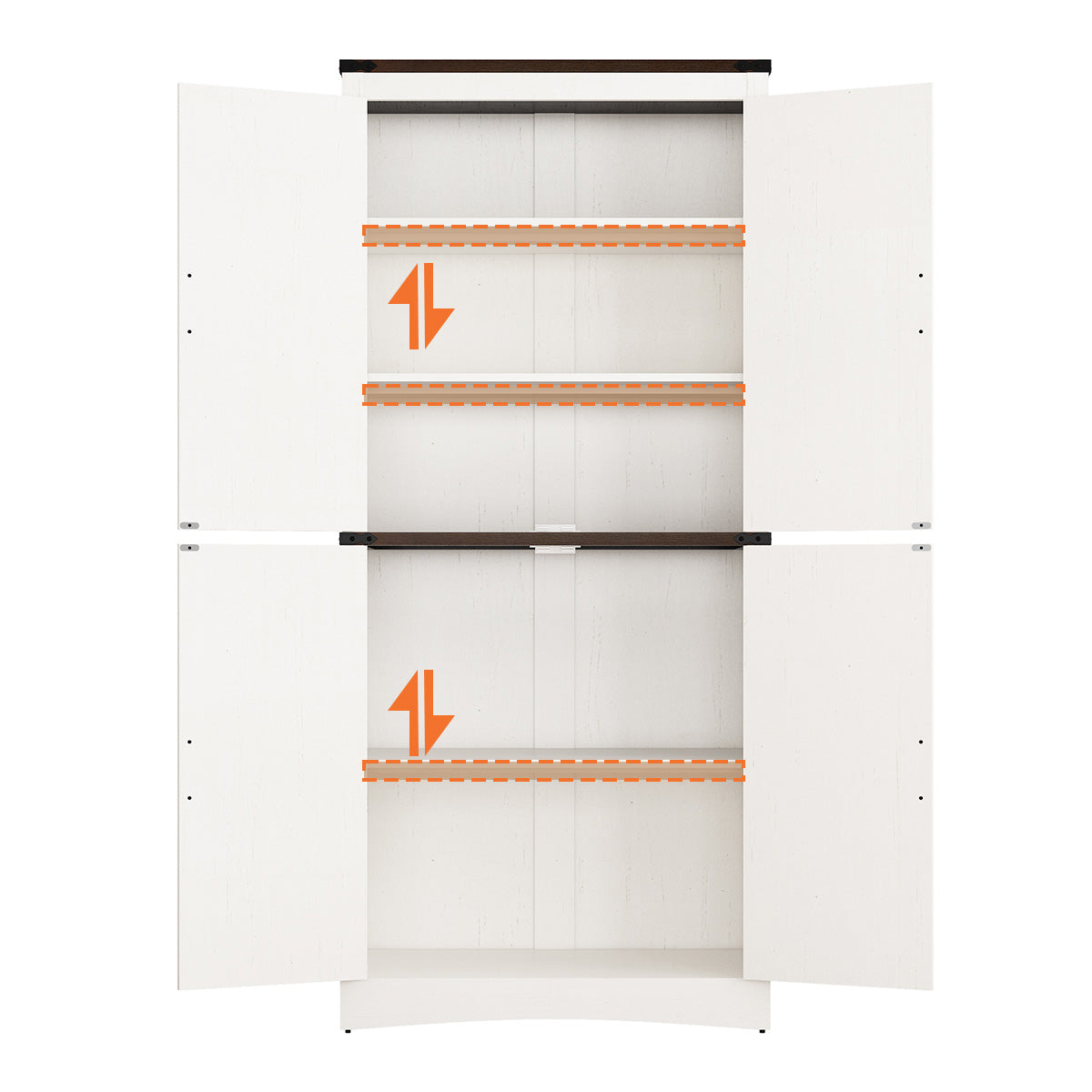 71" Farmhouse Pantry Cabinet with 4 Doors