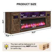 Electric Fireplace TV Stand for 100 Inch TV