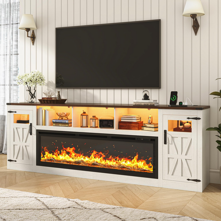 Electric Fireplace TV Stand for 100 Inch TV