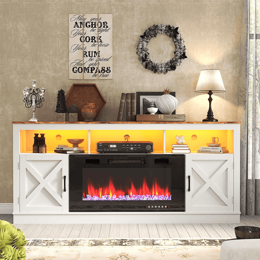 Electric Fireplace TV Stand for 70/75/80 Inch TV