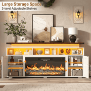 Electric Fireplace TV Stand for 75/80 Inch TV