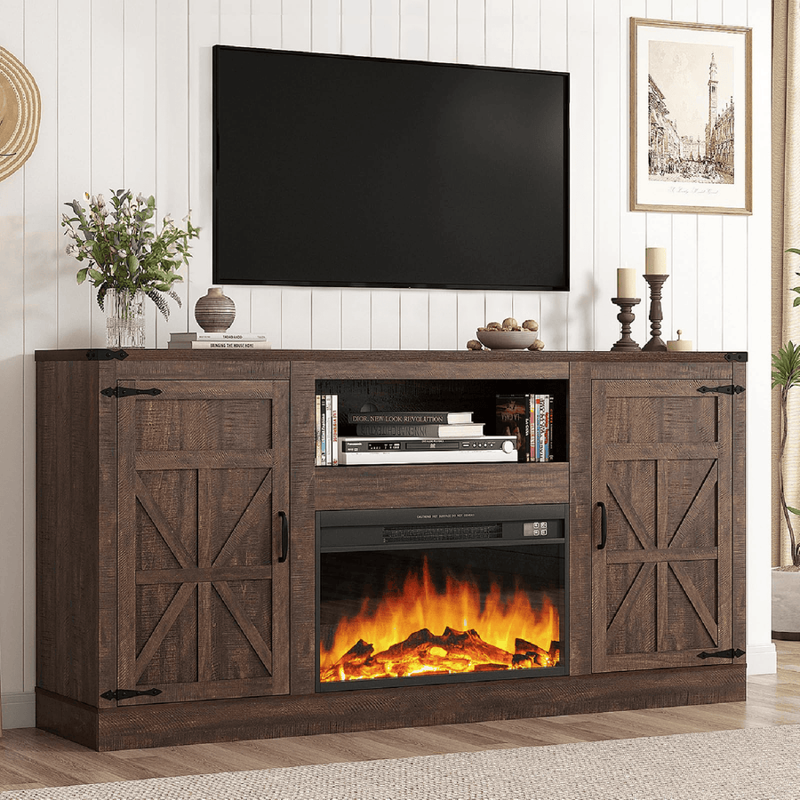 Electric Fireplace TV Stand for 75 Inch TV