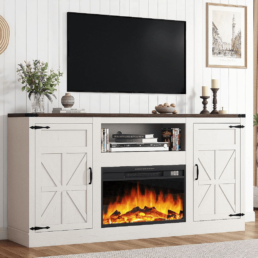 Electric Fireplace TV Stand for 75 Inch TV