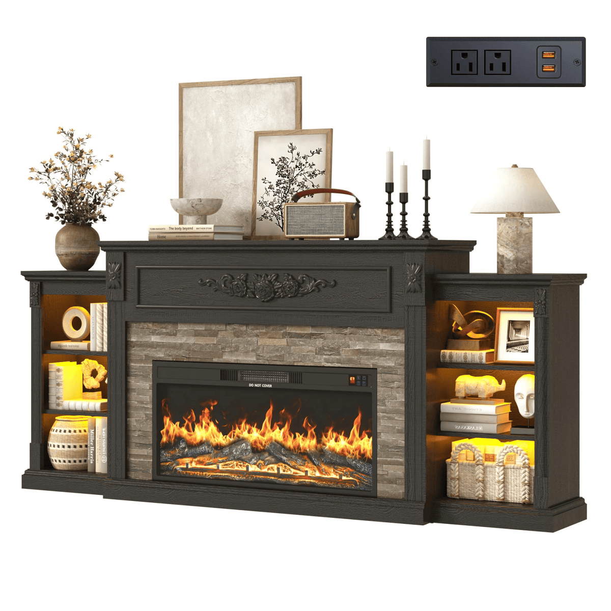 Electric Fireplace TV Stand for 95 Inch TV