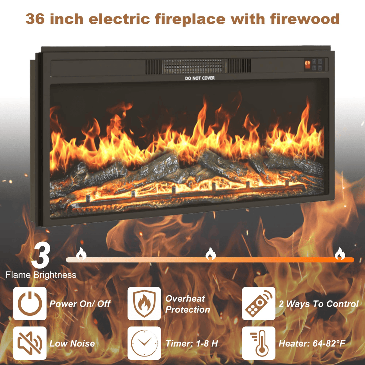 Electric Fireplace TV Stand for 95 Inch TV