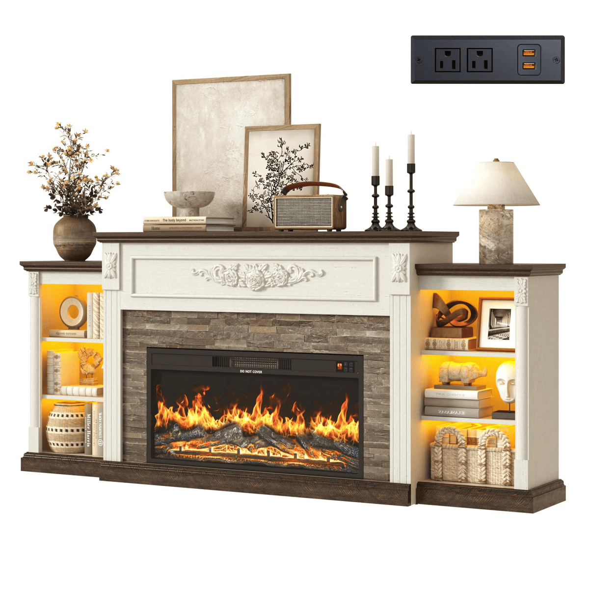 Electric Fireplace TV Stand for 95 Inch TV