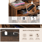 Farmhouse Coffee Bar Cabine / TV Stand with Power Outlet