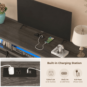 Farmhouse Coffee Bar Cabine / TV Stand with Power Outlet