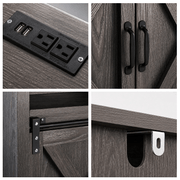Farmhouse Coffee Bar Cabine / TV Stand with Power Outlet